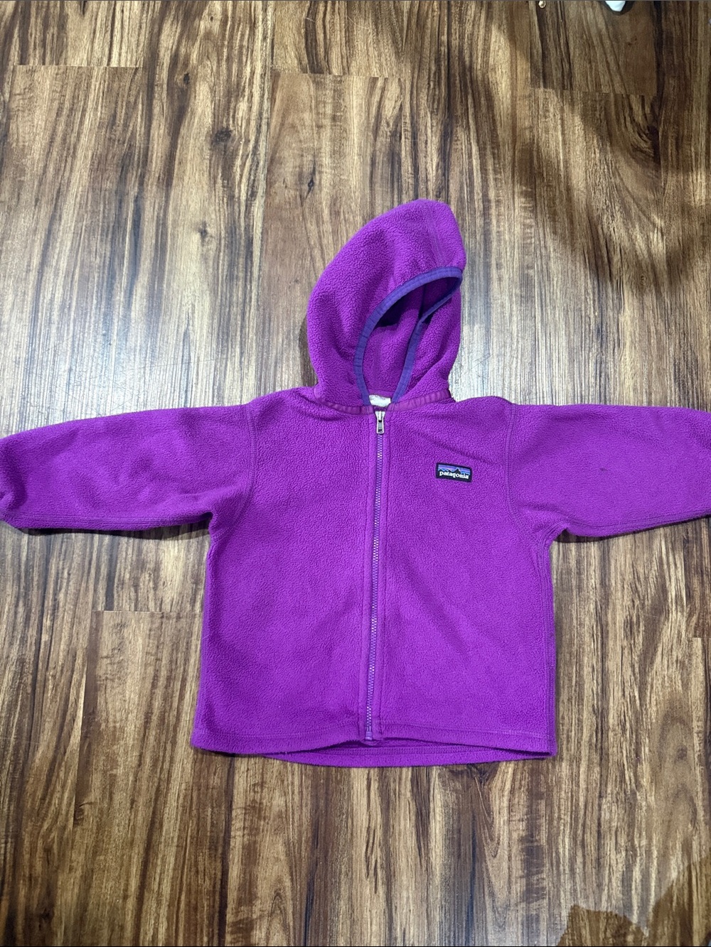 Patagonia Kids Hooded Fleece Jacket in Bright Purple